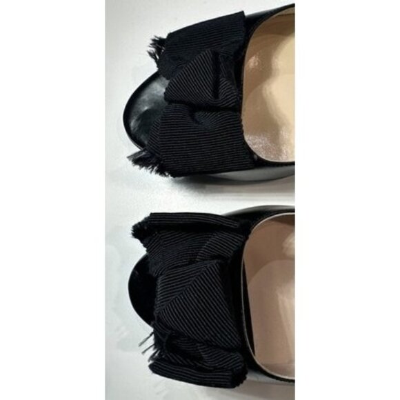 Prada Women's Open Toe Classic Pumps Patent Leather Black Size 6 - Picture 3 of 10